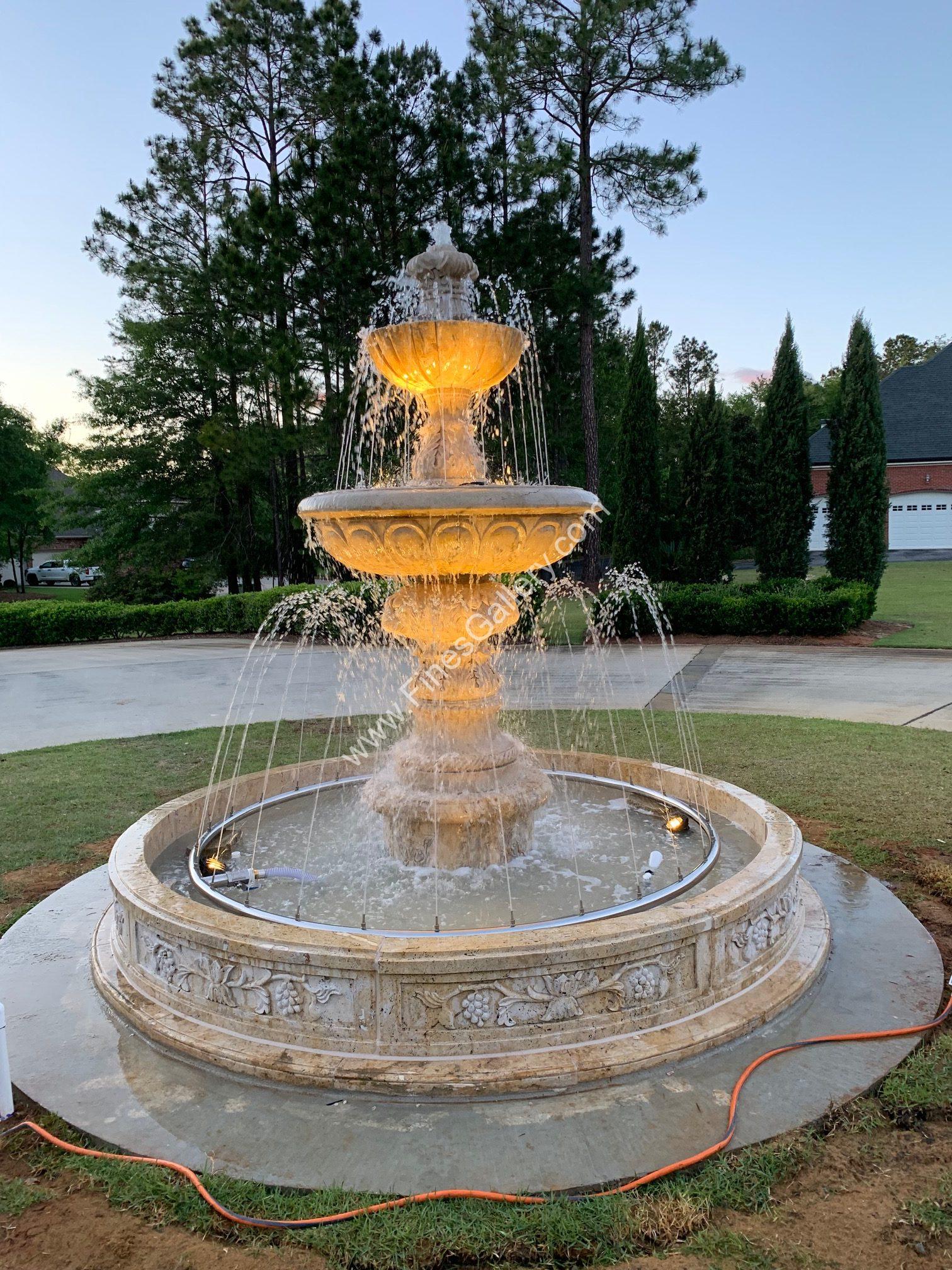 Installation Spotlight – Three Tiered Travertine Fountain – Fine's ...